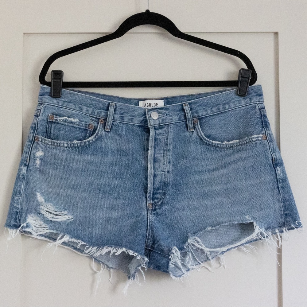 AGOLDE Parker Cutoff High Waist Relaxed Organic Cotton Denim Short